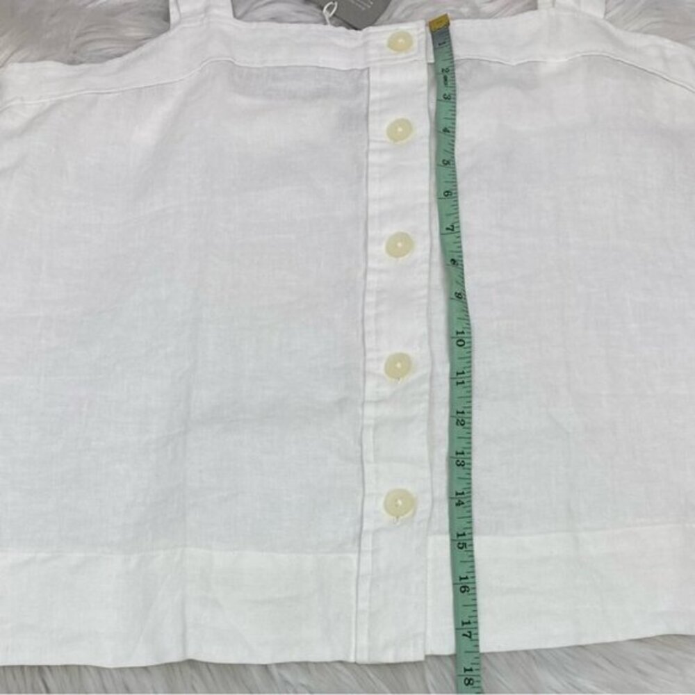 Everlane Women's NWT White The Linen Picnic Square Neckline Tank‎ Top 14/C40 - Picture 8 of 8